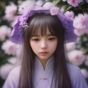 校花网主编李画的职业照，女性，短发，戴细框眼镜，面带专注而自信的微笑，站在挂满高校文化内容展板的编辑室背景前